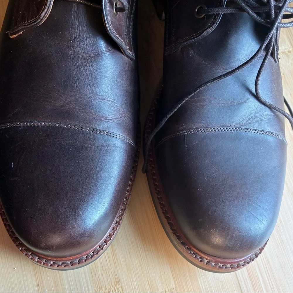 Beckett Simonon Dowler Boots Size 12 Brown Leather Lace Up Combat Cap Toe - Picture 5 of 7